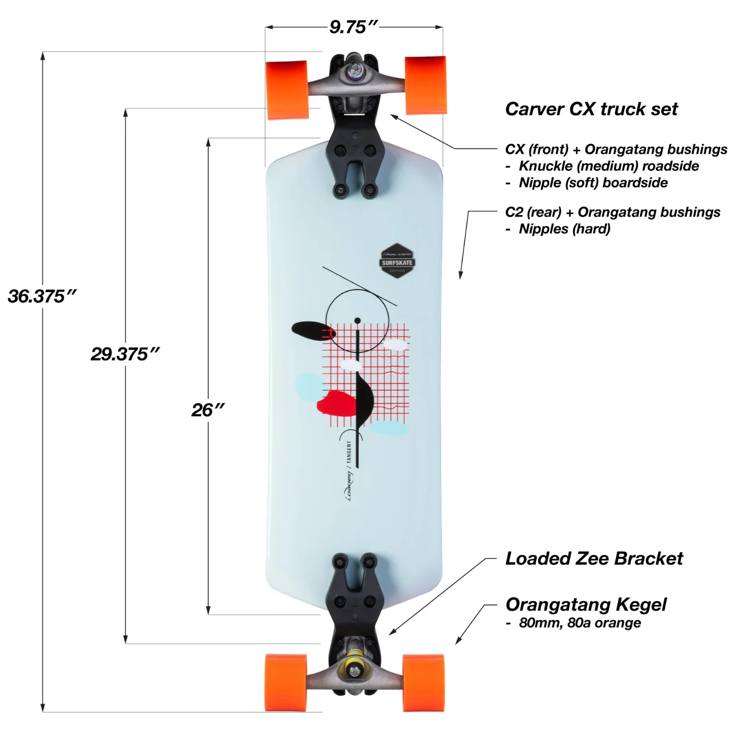 Loaded Boards Tangent Surfskate Complete Skateboard - Image 3
