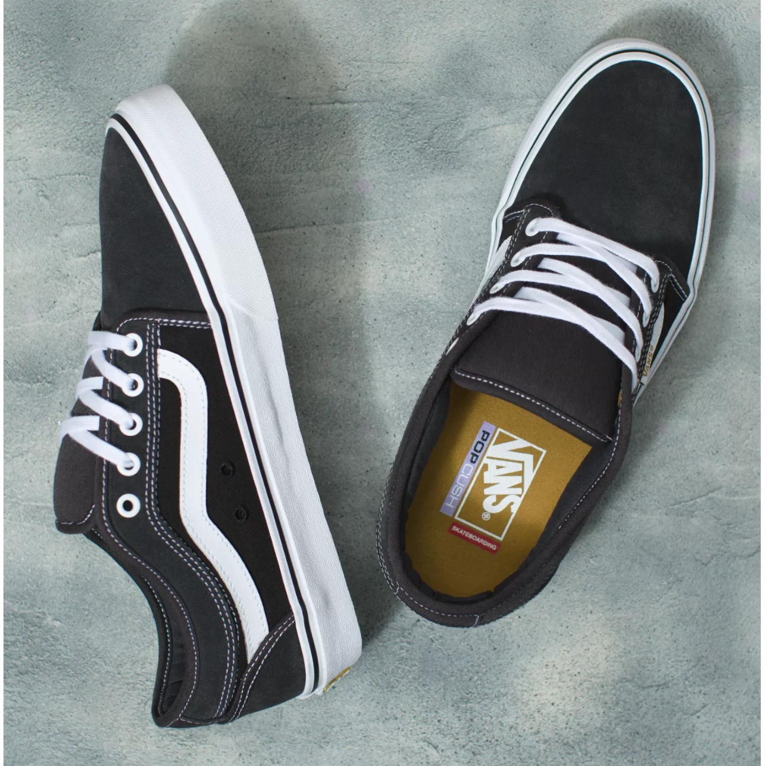 Vans Chukka Low Sidestripe (Twill) Raven/Black - Men's Skate Shoes - Image 2
