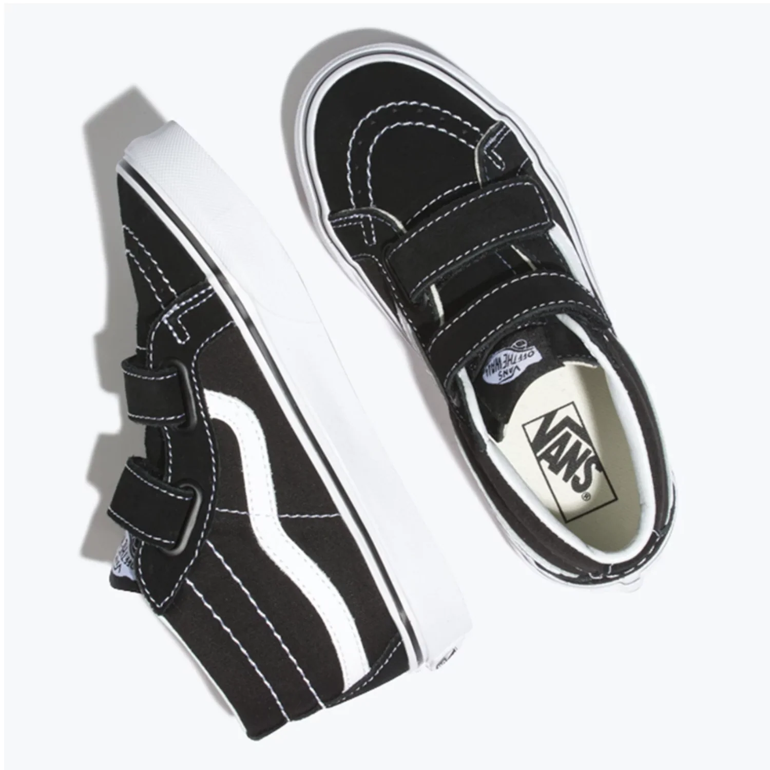 Vans Sk8-Mid Reissue V Black / True White Toddler Shoes - Image 3