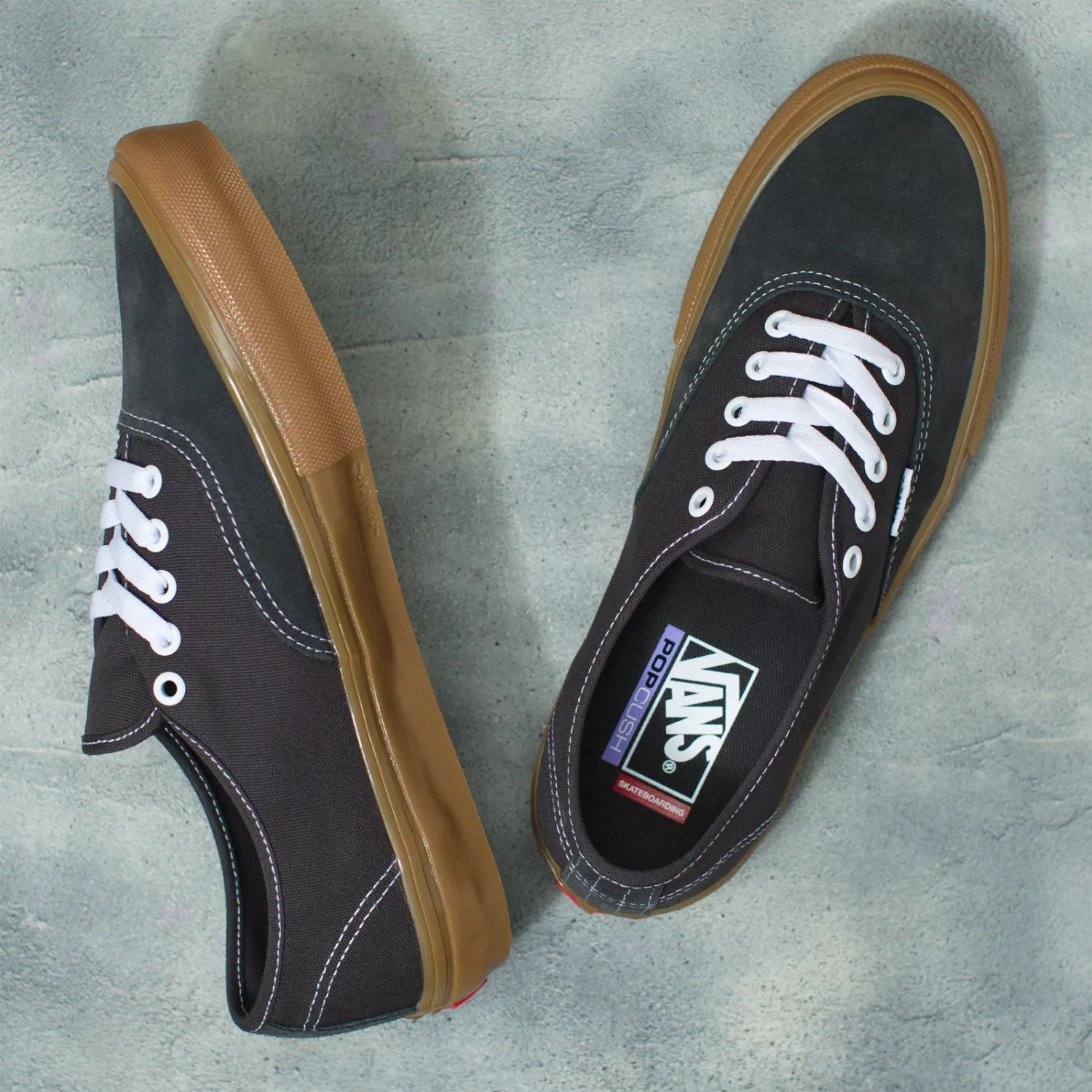 Vans Skate Authentic Raven/Gum Men's Skate Shoes - Image 2