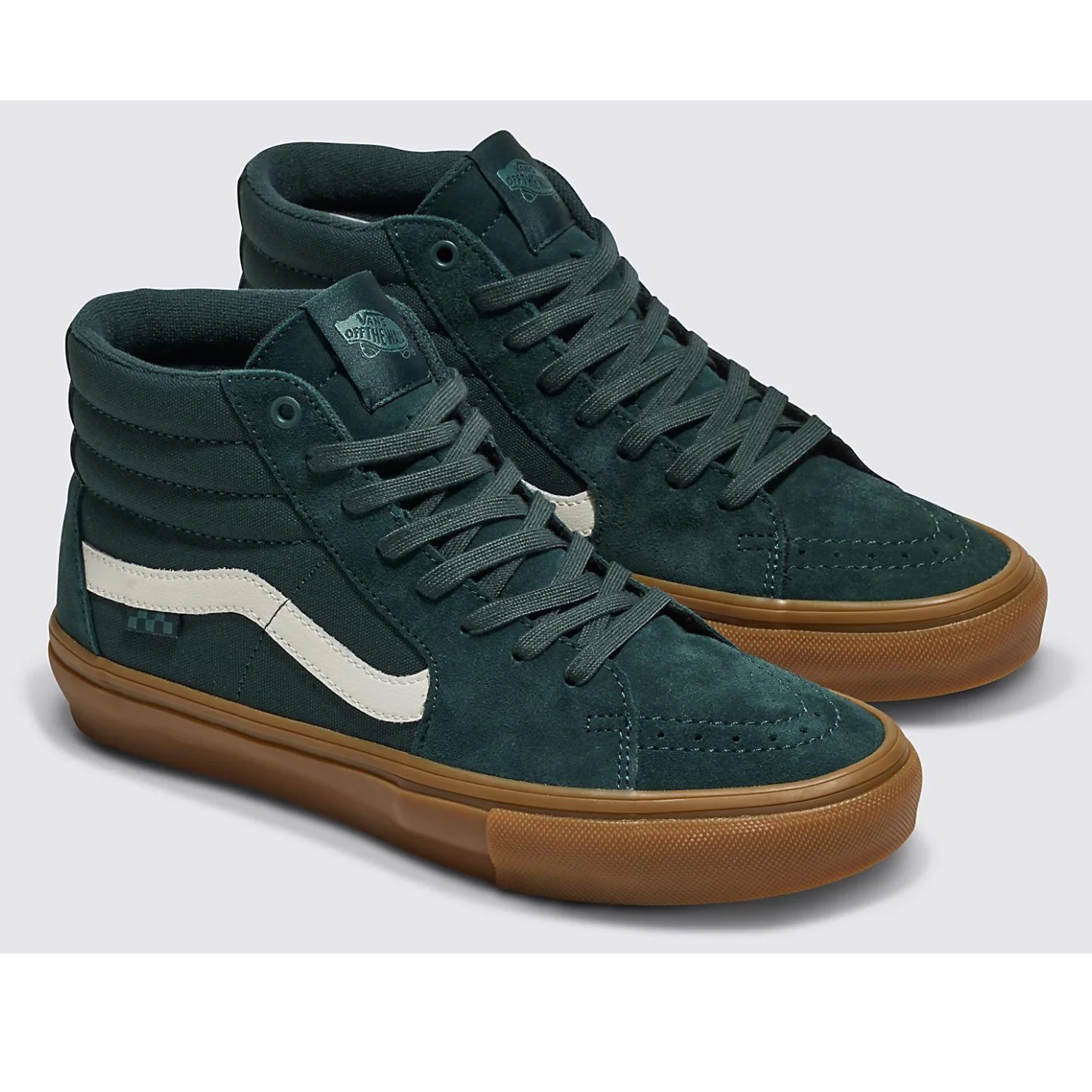 Vans Skate Sk8-Hi Dark Green/Gum Shoes - Image 2