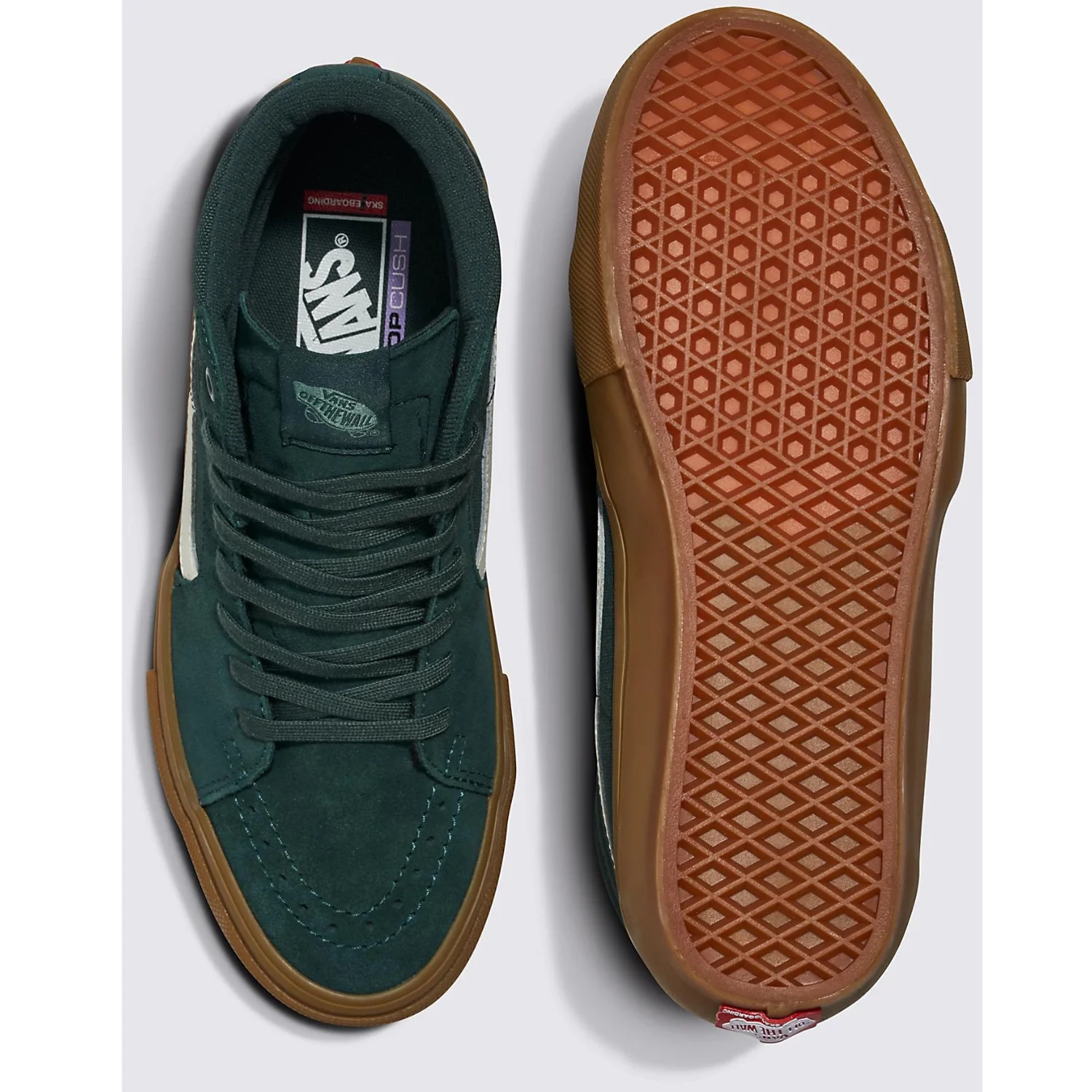 Vans Skate Sk8-Hi Dark Green/Gum Shoes - Image 3