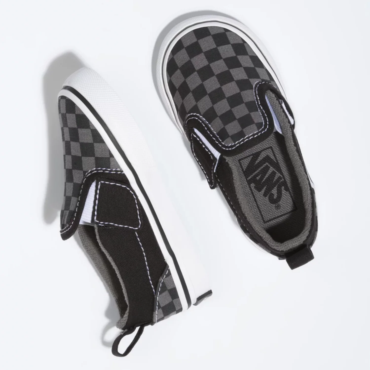 Vans Slip-On V (Checkerboard) Black/Pewter - Toddler - Image 3